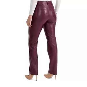 NWT Joie Women's burgundy washable cozy lined faux leather pants